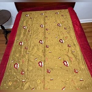 NEW! Indian Silk Embroidery Bedspread